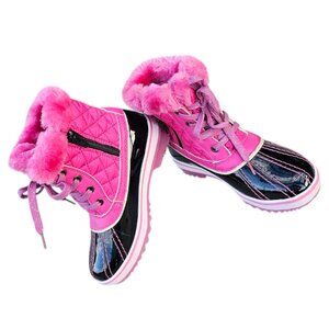 Size 3 Girls Globalwin Girls Snow Boots Pink Black